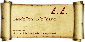 Labáth Lőrinc névjegykártya